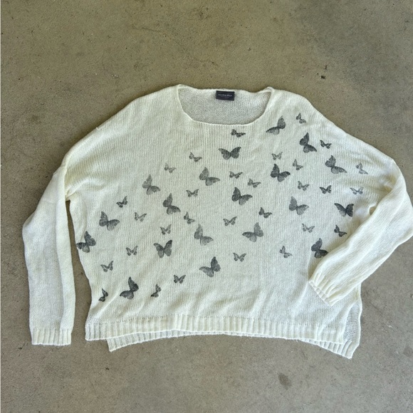Wooden Ships Sweaters - Wooden Ships Butterfly Painted Shrug Sweater